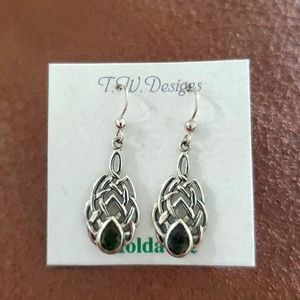 Moldavite dangle earring